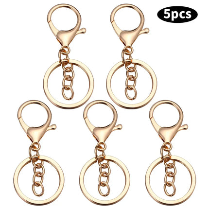 Metal Keychain Kits Metal Key Ring with Jump Rings/Lobster Clasp/Screw Pins Connector Accessories for DIY Jewelry Making
