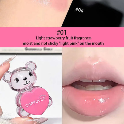 Cappuvini Soft and Cute Bear Lip Balm Moisturizing and Hydrating, Reduces Lip Lines, Non-Greasy, Limited Edition for Christmas and Halloween, Autumn and Winter Lip Care.