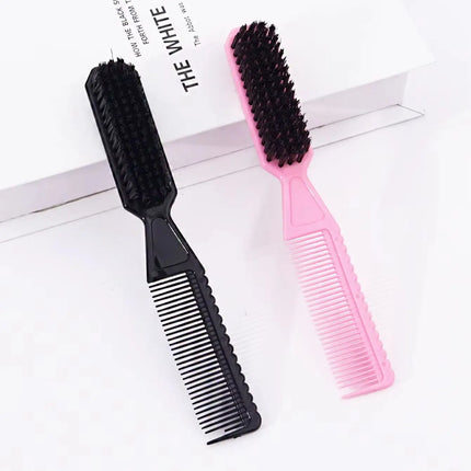 Professional hair comb brush set, dual head design, combing hair smoothly, edge brush cleaning, special for real hair wigs
