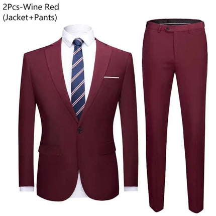 Suits For Men Wedding 2 Pieces Set Elegant Jackets Pants  Blazers Slim Fit Formal Outfit Fashion Business Classic 2025 Costume
