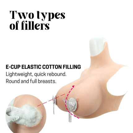 Cosplay Chest Silicone Breast Forms Huge Fake Boobs and Fake Vaginal Pants Set Sexy Buttocks 1.2cm Hip Enhancer Pant