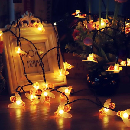 5M/10M Solar Lights String 20/50 Led Honey Bee Shape Solar Powered Fairy Lights For Outdoor Home Garden Fence Summer Decoration