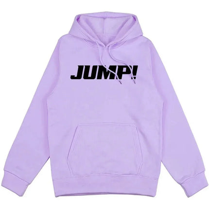 Black and Pink Jump Single Hoodies Korean Girls Band Fashion Sweatshirts Long Sleeve Loose Pocket Pullovers Unisex Streetwear