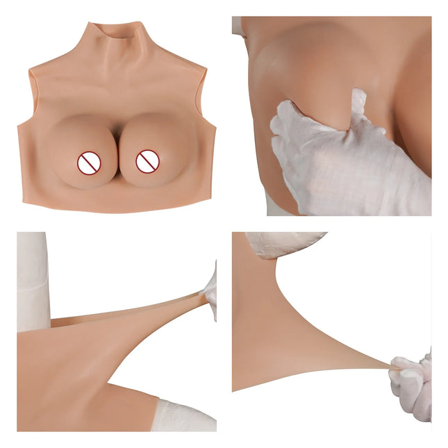 KOOMIHO Ultrathin 2ND GEN Fake Silicone Breast Forms Huge Boobs C/D/E/G Cup Transgender Drag Queen Shemale Crossdress for Men