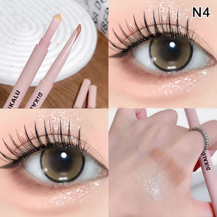 2-in-1 Lying Silkworms Eye Pencil Smudge-Proof Pink Highlighter Brighten Aegyo Sal Stick Shadow & Shimmer Korean Cosmetics