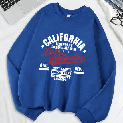 California Oakland Athletic Prints Sweatshirts Women Loose Comfortable Hoodies Fleece Warm Crewneck Tops Winter Sporty Clothes