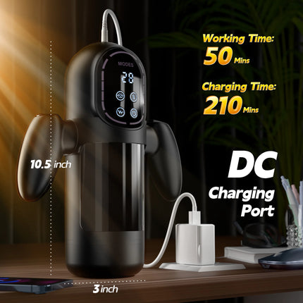 Automatic Thrusting Sucking Male Masturbator Blowjob Masturbation with Handle LCD Display Penis Pump Stroker Sex Toys for Men 18