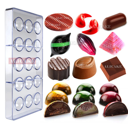 Beginner-Friendly 3D Polycarbonate Chocolate Mold, Easy-Release Sphere Mold for Chocolate Bombs & Bars