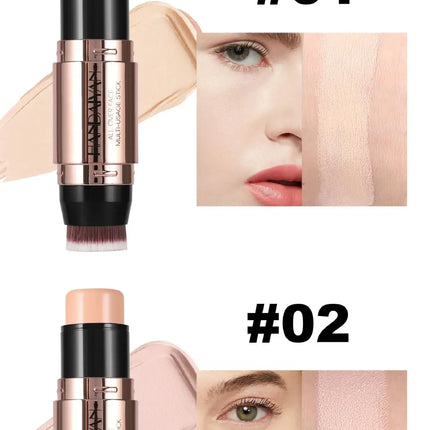 Double-head Face Bronzer Contour Stick Cream Makeup Light Dark Shadow Lasting Concealer Facial Brighten Contouring With Brush