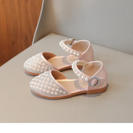 Girls LeatherShoesChildren's Crystal Shoes 2025Spring Summer New Little Girls Princess Shoes Fashion Shiny RhinestoneDance Shoes
