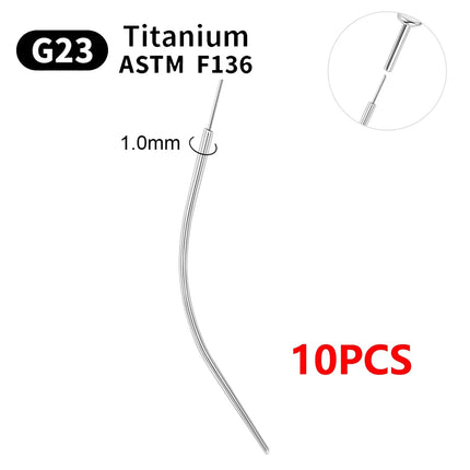 1/10PCS G23 Titanium Puncture Needle Guide Belly Lip Ear Eyebrow Tools Insertion Pin Taper Piercing Stretching Tool Accessory
