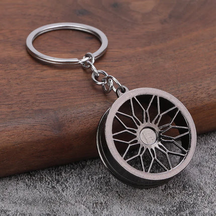 Creative Gear Head Keychain Speed Gearbox Keyring For Car Key Turbo Hub Brake Disc Pendant Shock Absorber Keys Holder Chain Ring