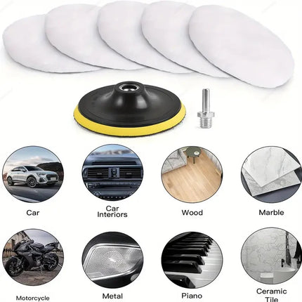 1-22Pcs 3-7 Inch Wool Felt Buffing Pad M14 Polishing Pads for Wheel Car Polish Glass Tile Stainless Steel Scratche Repair Tools