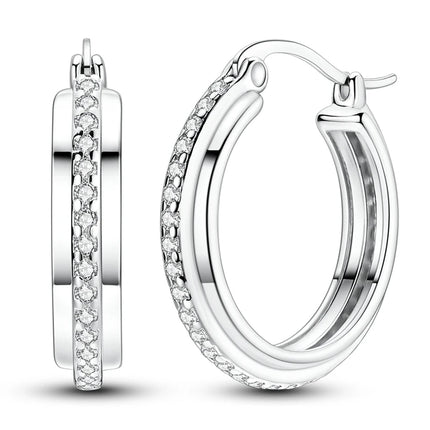 2025 New 925 Sterling Silver Earrings Simple Bow Strawberry Butterfly Hoop Stud Earrings for Wedding Party Women Jewelry Girls