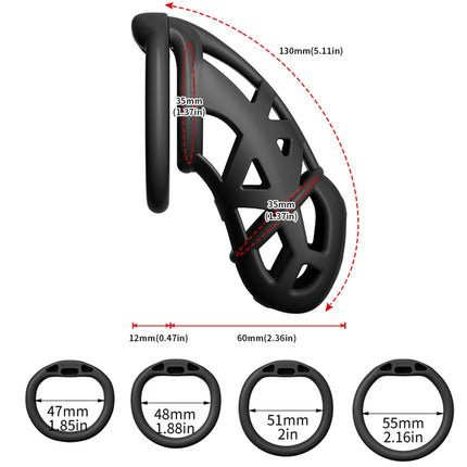 Male Chastity Cage Device Lock Belt Set Flat And Curved Rings ABS Material Removable Metal Lock Training Urethral Opening