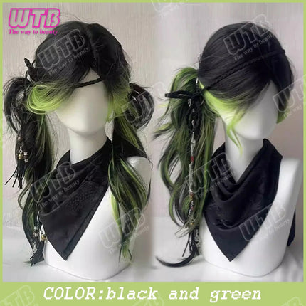 WTB Pink Highlighted Synthetic Lolita Wig for Women Long Straight with Bangs Suitable for Everyday Wear Holidays and Cosplay