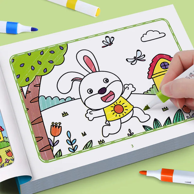 Cartoon Animal Drawing Book, Children's Colored Pen Drawing, Painting Graffiti Coloring Book, Fun Coloring Toy Book
