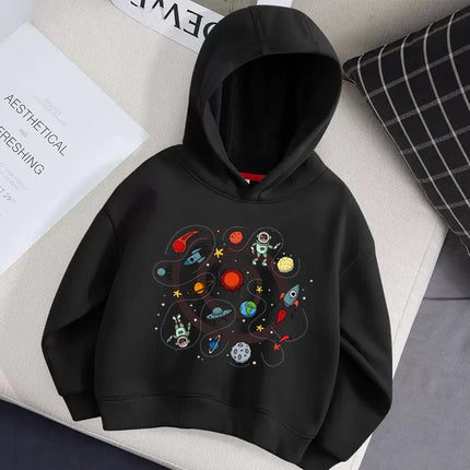 Aimi Lakana Childrens Winter Jogging Sweater Boys Leisure Hoodie Solar System Design Coat Long Sleeve Clothes