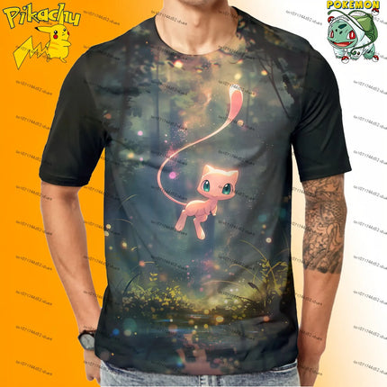 New Men's Pokemon Print T-Shirts Short Sleeve Unisex Y2k T-shirt Summer Streetwear Harajuku Style Oversize Couple Outfit 110-6XL