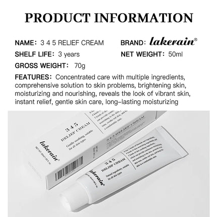 345 Relief Cream Address Blemishes Nourish Skin And Provide Moisturizing And Calming  Lifting Beauty Moisturizer Korean Product
