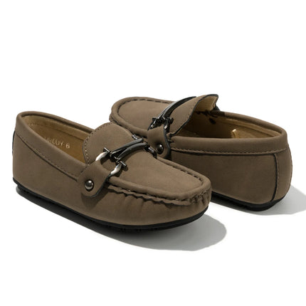 Spring Summer Kids Shoes Boy Girl Casual Shoes Breathable Brown Rubber Sole Children's Boys Girls Flat Leather Shoes Moccasins
