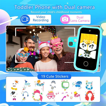 New Kids Smart Phone Toys Unicorn Toddler Play Phone Dual Camera Cell Phone Travel Toy Preschool Learning for Boys Girls Gifts