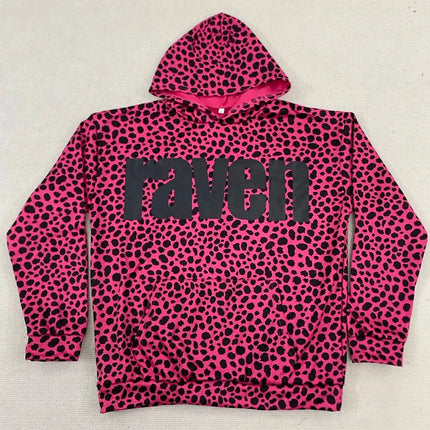 Y2K Trendy Ins Clothing Street Sle Punk Print Long Sve Hoodie Sweatirt ex Faion Retro k Color Overhead Jaet