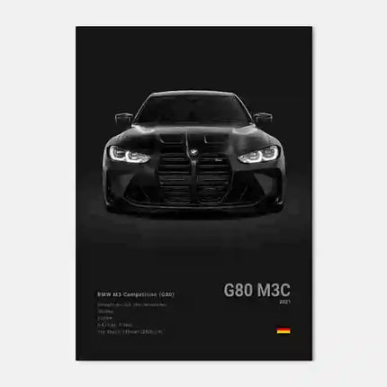 Pop Black And White Poster Wall Art Luxury Supercar F80 M3 M140 GTR HD Oil On Canvas Print Home Living Room Bedroom Decor Gift
