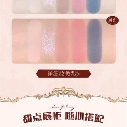 Flower Knows Series Shell Strawberry Angel Moonlight Mermaid Jewel Eyeshadow Palette 5 Colors Pearlescent Mashed Potatoes