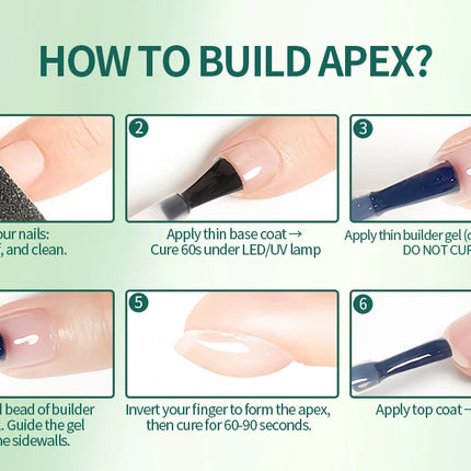 Nailpop 15ml Builder Gel Nail Polish for Nail Apex & Extension Strengthener Upgraded Soak Off UV Gel Rhinestone Glue 4 Colors