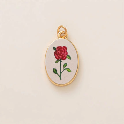 Simple and versatile color blocking butterfly love flower DIY pendant accessories gold-plated color preservation