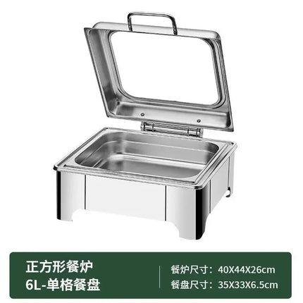 [New]Buffet Insulation Furnace Stainless Steel Electric Heating Meal Furnace Commercial Hotel Buffet Furnace Canteen Visible