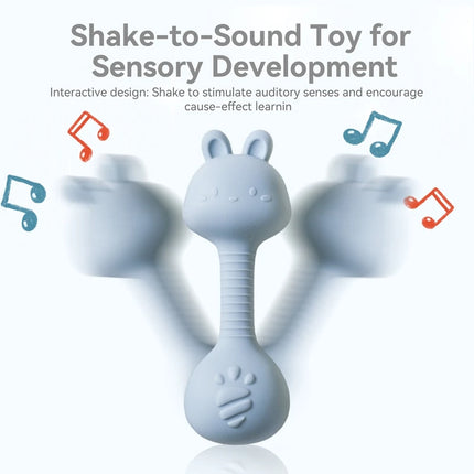 Rattles for Baby 0 3 Months Toys Cartoon Rabbits Sand Hammer Silicone Maracas Baby Silicone Rattle Toys Teether Toys for Baby