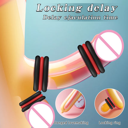 2 in 1 Penis Ring Ball Stretcher Scrotum Lock Cock Lasting Erection Extender Chastity Cock Cage For Man 18 Cock Ring Sex Toys