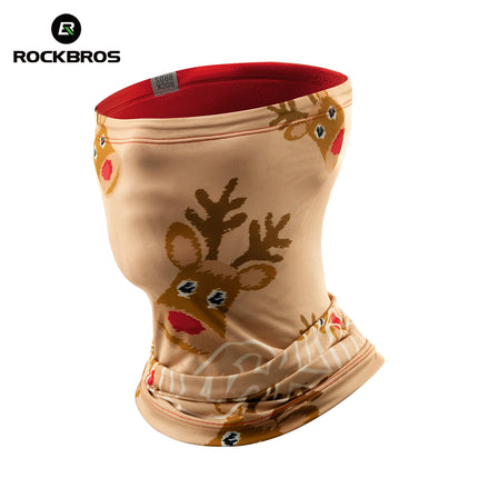ROCKBROS Children Reversible Warm Scarf Fleece-Lined Ear-Warming Hat High Elasticity Breathable Built-in Drawstring Sports Mask