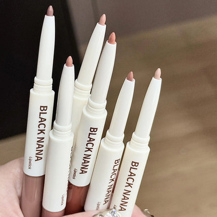 Matte Nude Lip Liner Pencil Lips Contour Makeup Mirror Water Light Lip Tint Double Headed Lip Gloss Lipliner for Women Cosmetics