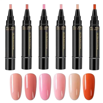 Summer Neon Gel Nail Polishs Pen Long Lasting Pure Color Nail Gel Nail Arts Marker Manicure Pen Nail Polishs Base Top Coat Gel