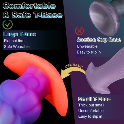 Luminous Glow In The Dark Anal Plug Gradient Color Butt Plug With Large Stimulating Three Sizes S M L For Adults Couples Sex Toy