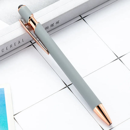 200 Pcs Light - Metal Capacitive Universal Touch Screen Stylus Ballpoint Pen Writing Stationery Office Gifts Free custom Logo