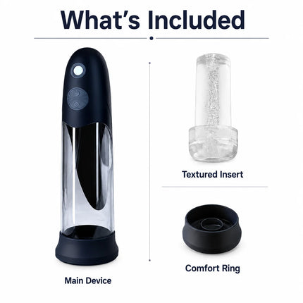 Automatic Waterproof Men Hydro Penis Pump Trainer with Clear Chamber, Removable Sleeve, Private Care Cup and One Touch Control