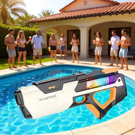 Children Electric Water Gun with Lights and Sound Effect Long Range Automatic Water Blaster Kids Adult Summer Outdoor Pool Toys