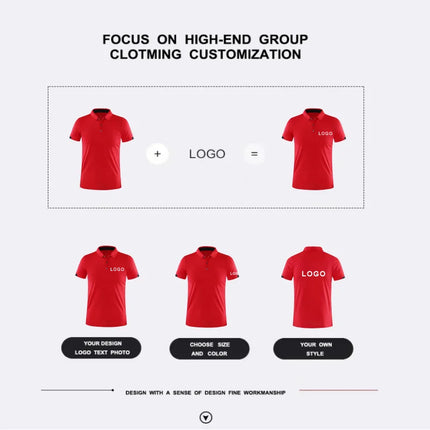 2023 Quick-Drying Sports Polo Shirt Custom Design Company Brand Logo/Print Embroidery Breathable Lapel Short Sleeve Tops S-4XL