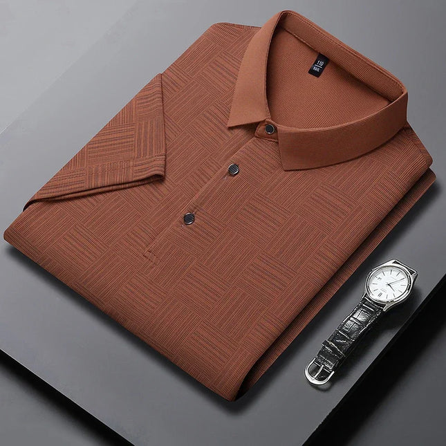 2026 Men's New Printed Business Casual Short sleeved POLO Shirt Fashion Short sleeved Comfortable and Breathable Top