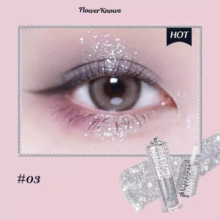 Flower Knows Swan Ballet Series Liquid Eye Shadow Pearlescent Fine Shiner Fine Sparkling Sequins 4g Eye Makeup