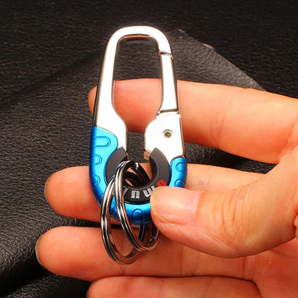 3pcs Keychain Men Stainless Steel Buckle Outdoor Carabiner Climbing Tool Double Ring Car Fishing Hook Key Ring Accessories
