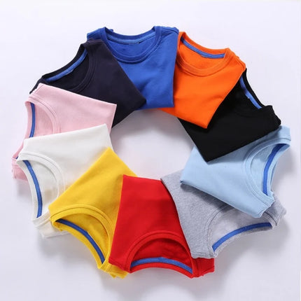 Spring Children's Cotton sweatshirt Boy and Girl Casual Solid Plain Hoodies Tops 3-10 Years Kids Long Sleeve T-shirt Cltohes