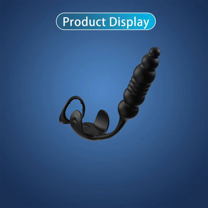 Anal Vibrator Prostate Massager with Cock Ring Buttplug Stimulator with 9 Speeds Vibrating Modes Adult Sex Toys for Men Gay