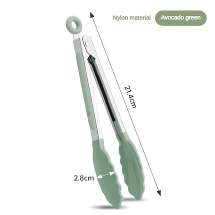 1 Piece High Temperature Resistant Nylon Stainless Steel Food Clip Outdoor BBQ Bread Clip Kitchen Utensil