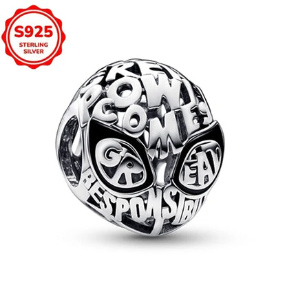 TOP 925 Sterling Silver Marvel Anime Avengers Lron Man Helmet Charms Fit Original Bracelet Womens Pendant Beads Jewelry Hot Gift