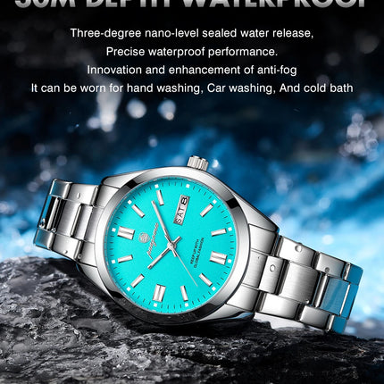 PAAZOMU Top Luxury Man Watch Waterproof Stainless Steel Men Wristwatch Luminous Date Week Fashion Business Quartz Men's Watches